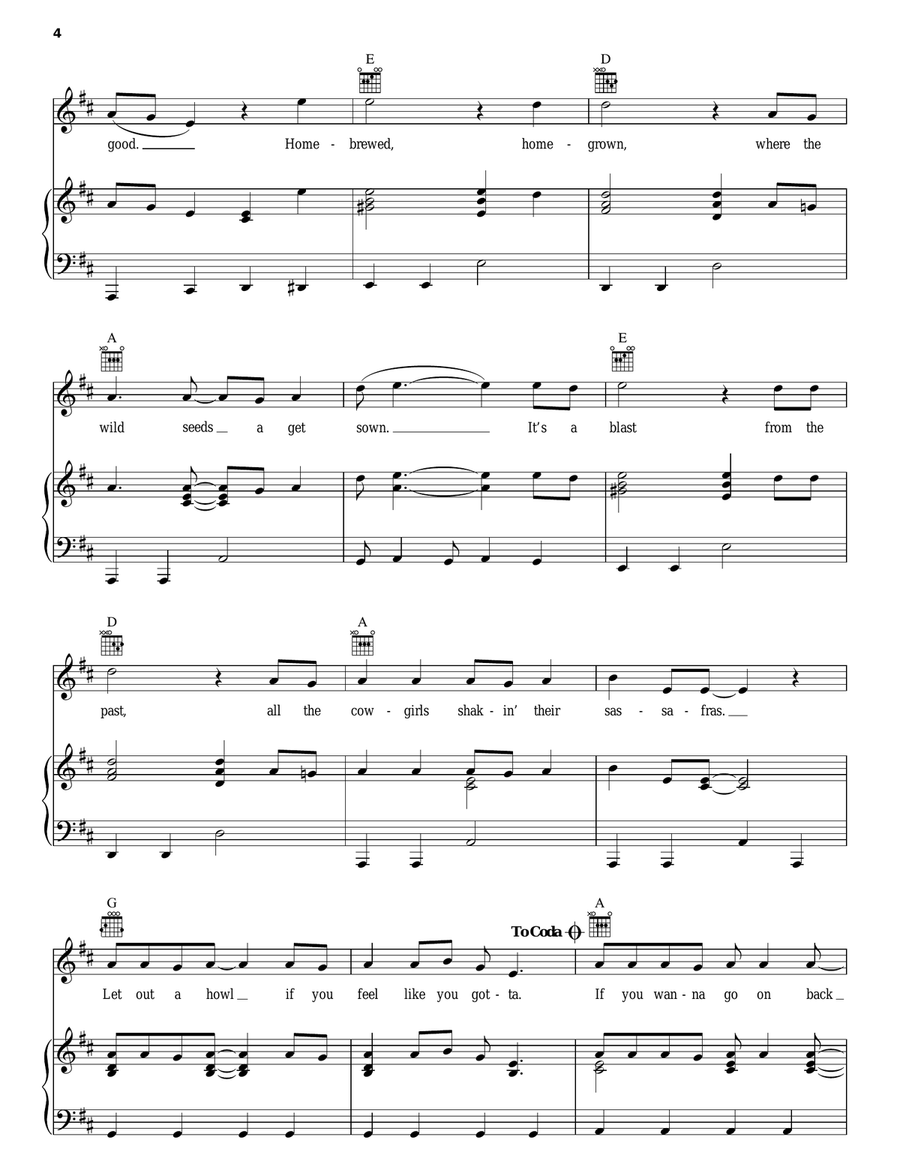 Holler Back Piano, Vocal, Guitar scores gallery preview page 4