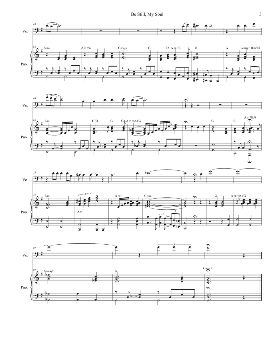 Be Still, My Soul (Cello solo and Piano) Piano scores gallery preview page 3