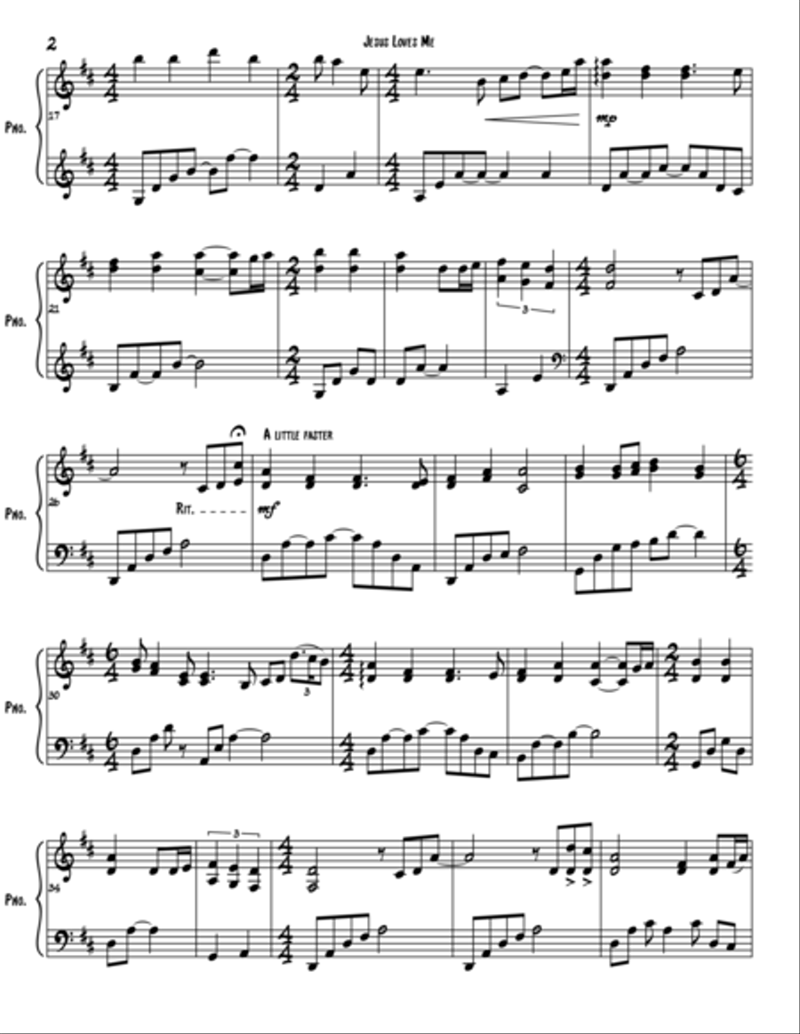 Jesus Loves Me Piano Solo scores gallery preview page 2