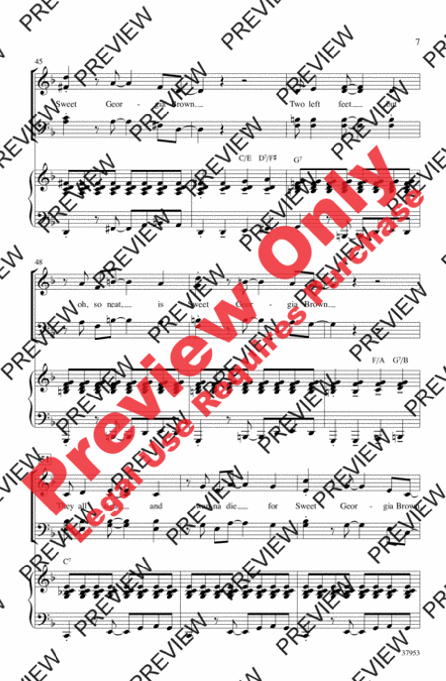 Sweet Georgia Brown Sweet Georgia Brown 4-Part scores gallery preview page 7