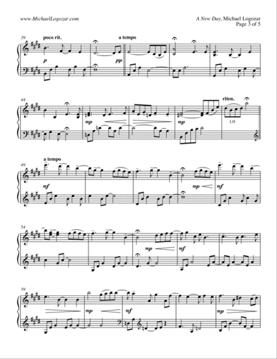 A New Day Piano Solo scores gallery preview page 3