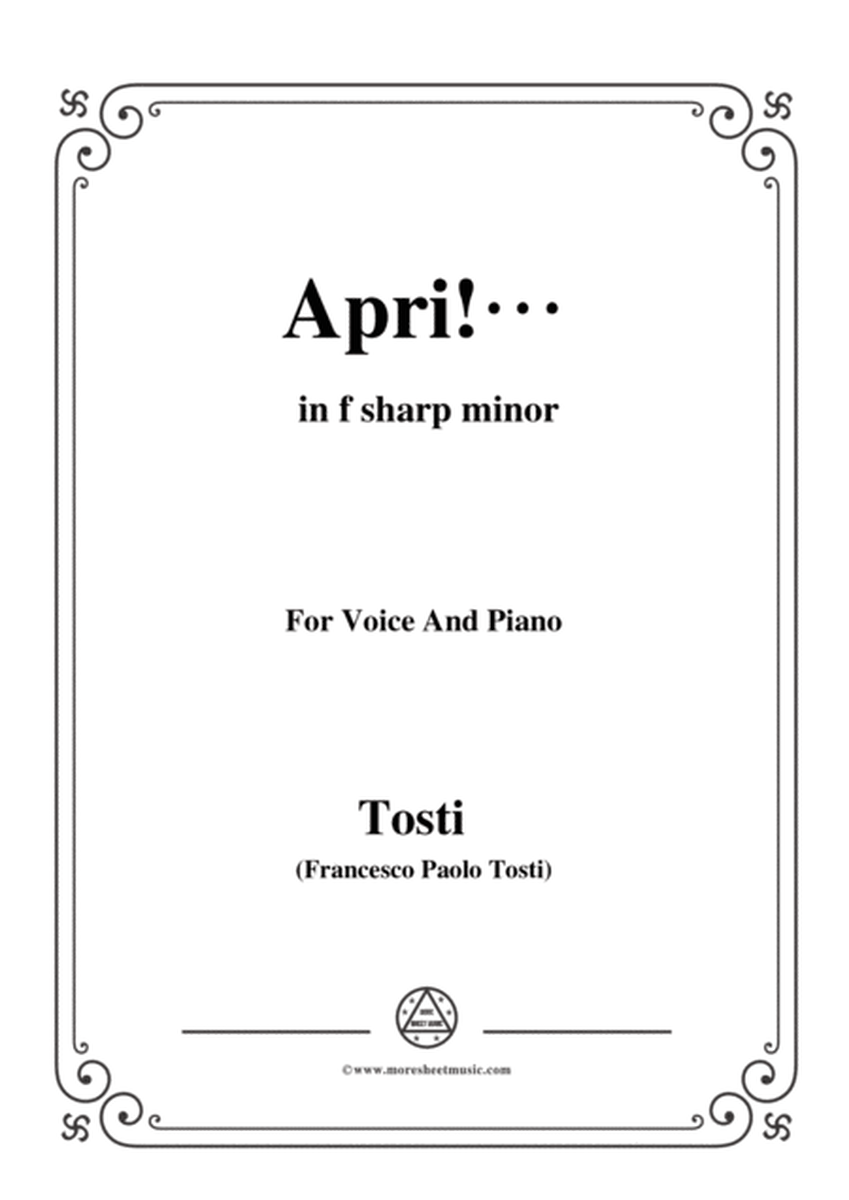 Tosti-Apri! In f sharp minor,for Voice and Piano image number null