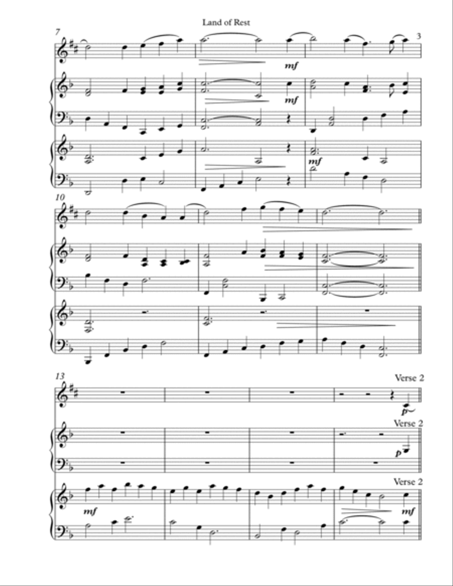 Land of Rest, Trio for Eb Alto Saxophone, Harp, Piano Alto Saxophone scores gallery preview page 3