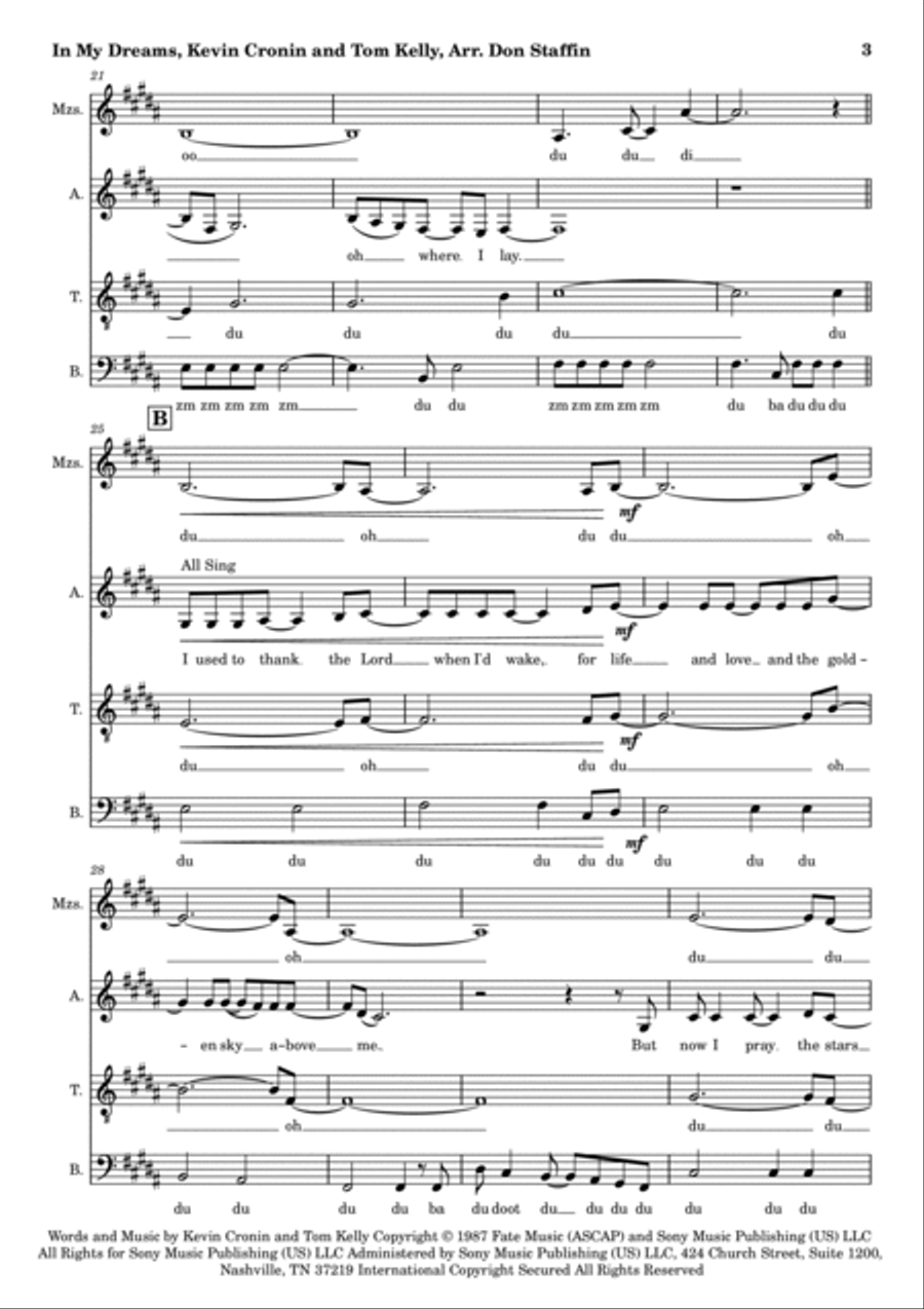 In My Dreams In My Dreams 4-Part scores gallery preview page 3
