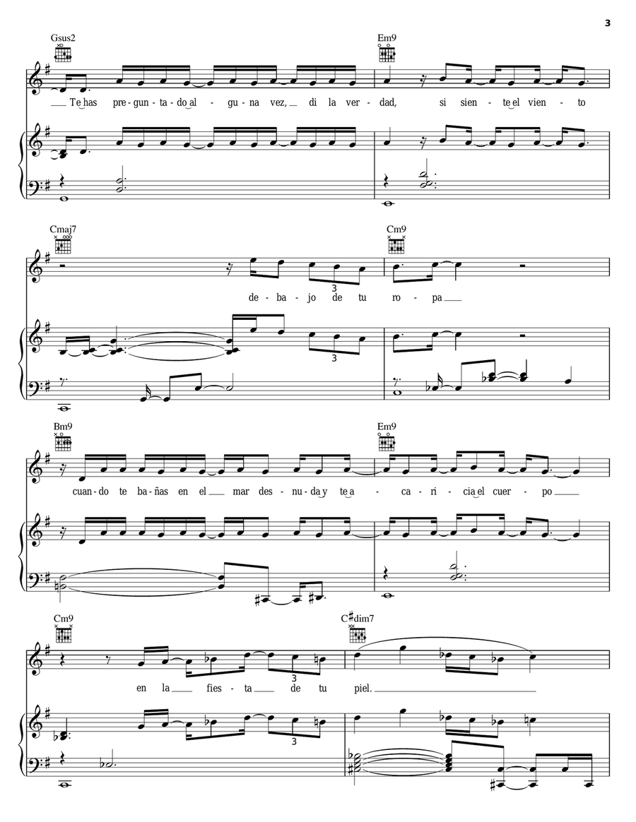 Quisiera Ser Quisiera Ser Piano, Vocal, Guitar scores gallery preview page 3