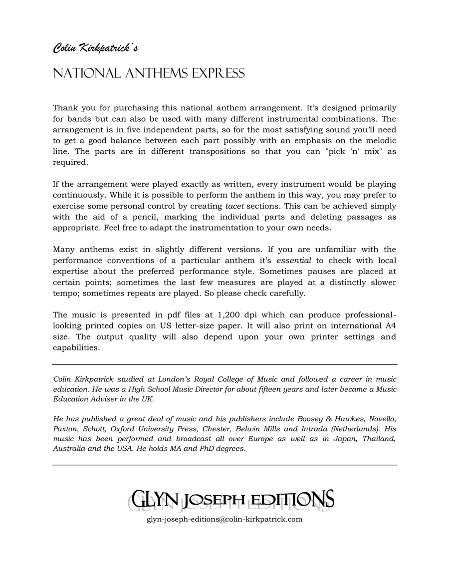 Georgia National Anthem: Tavisupleba (Freedom) Concert Band scores gallery preview page 2
