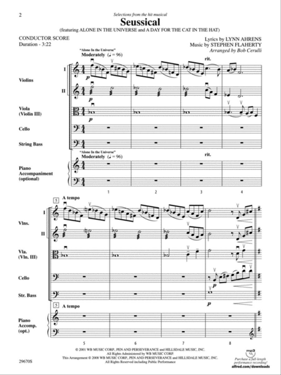 Seussical the Musical, Selections from String Orchestra scores gallery preview page 2