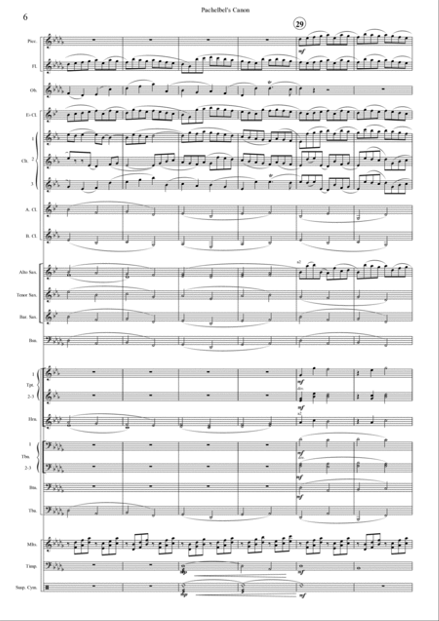 Pachelbel's Canon Pachelbel's Canon Concert Band scores gallery preview page 6