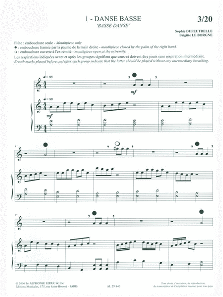 Sophie Dufeutrelle Et Brigitte Leborgne - Rue Traversiere, Methode Pour Flute (vol. 1, Flute scores gallery preview page 2