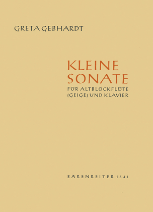 Book cover for Kleine Sonate for Treble Recorder (Violin) and Piano