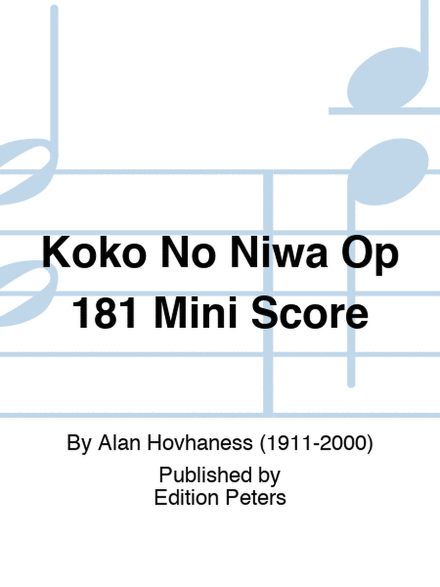 Koko No Niwa Op 181 Mini Score