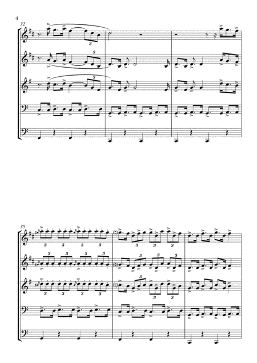 Augusto Mazzoli Medley for Brass Quintet Brass Quintet scores gallery preview page 4