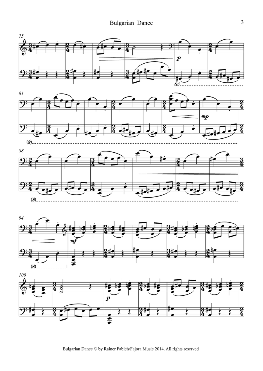 Bulgarian Dance Piano Solo scores gallery preview page 3