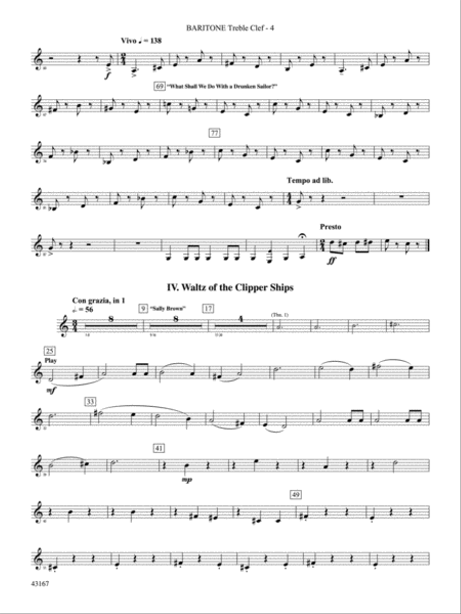 Down to the Sea in Ships (from the NBC TV Film Project 20): Baritone T.C. Concert Band scores gallery preview page 4