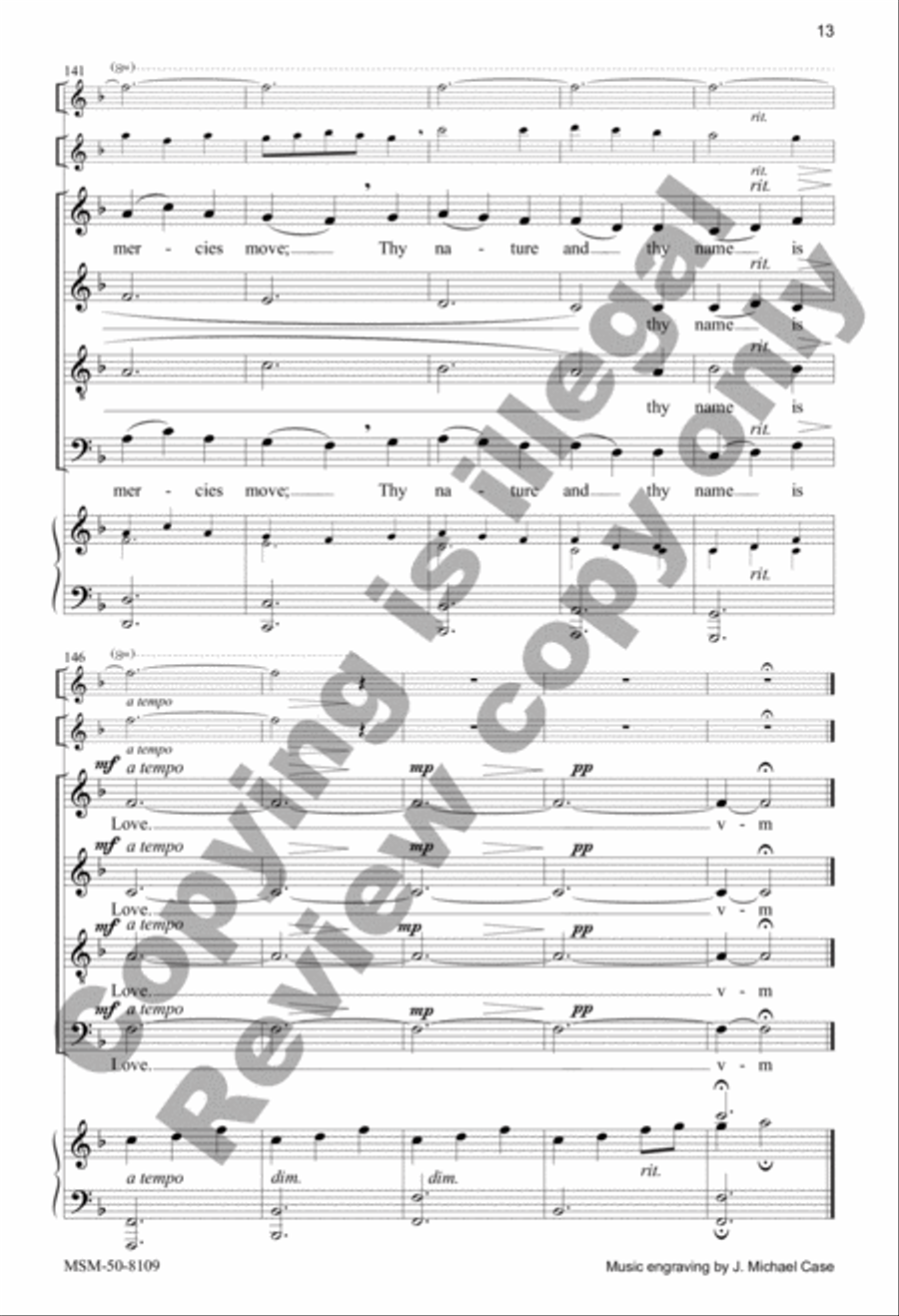 Come, O Thou Traveler Unknown 4-Part scores gallery preview page 13