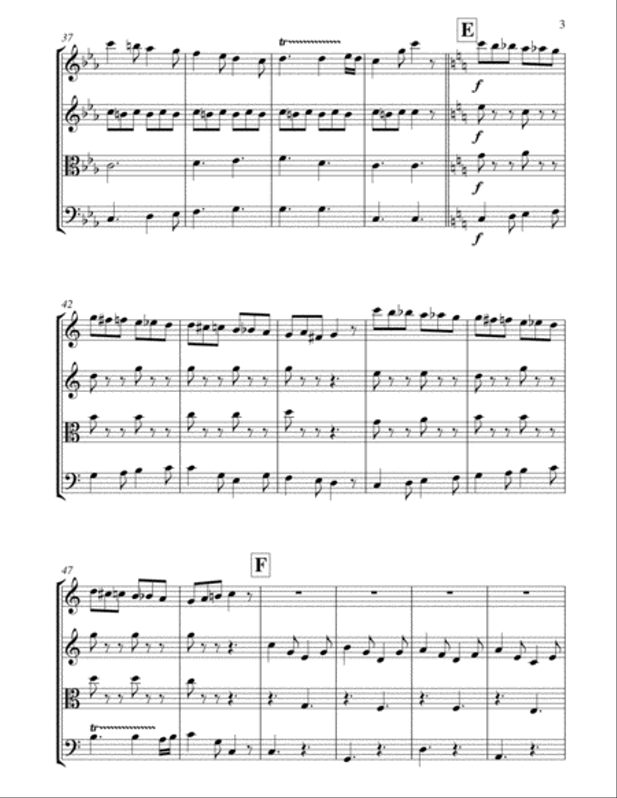 Amir Awad: Theme and Variations on a scale for String quartet/Orchestra String Quartet scores gallery preview page 3