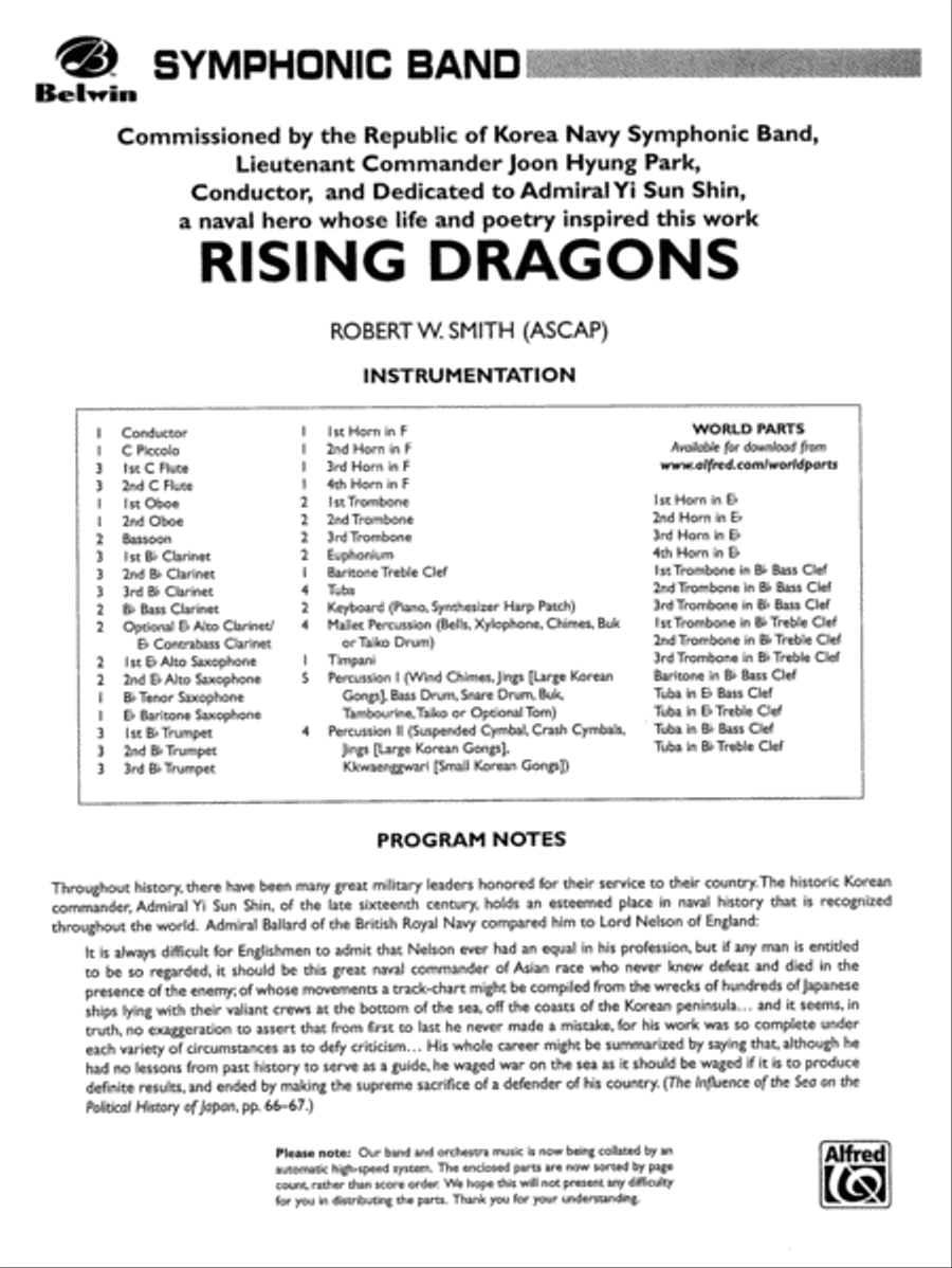 Rising Dragons: Score Concert Band scores gallery preview page 1