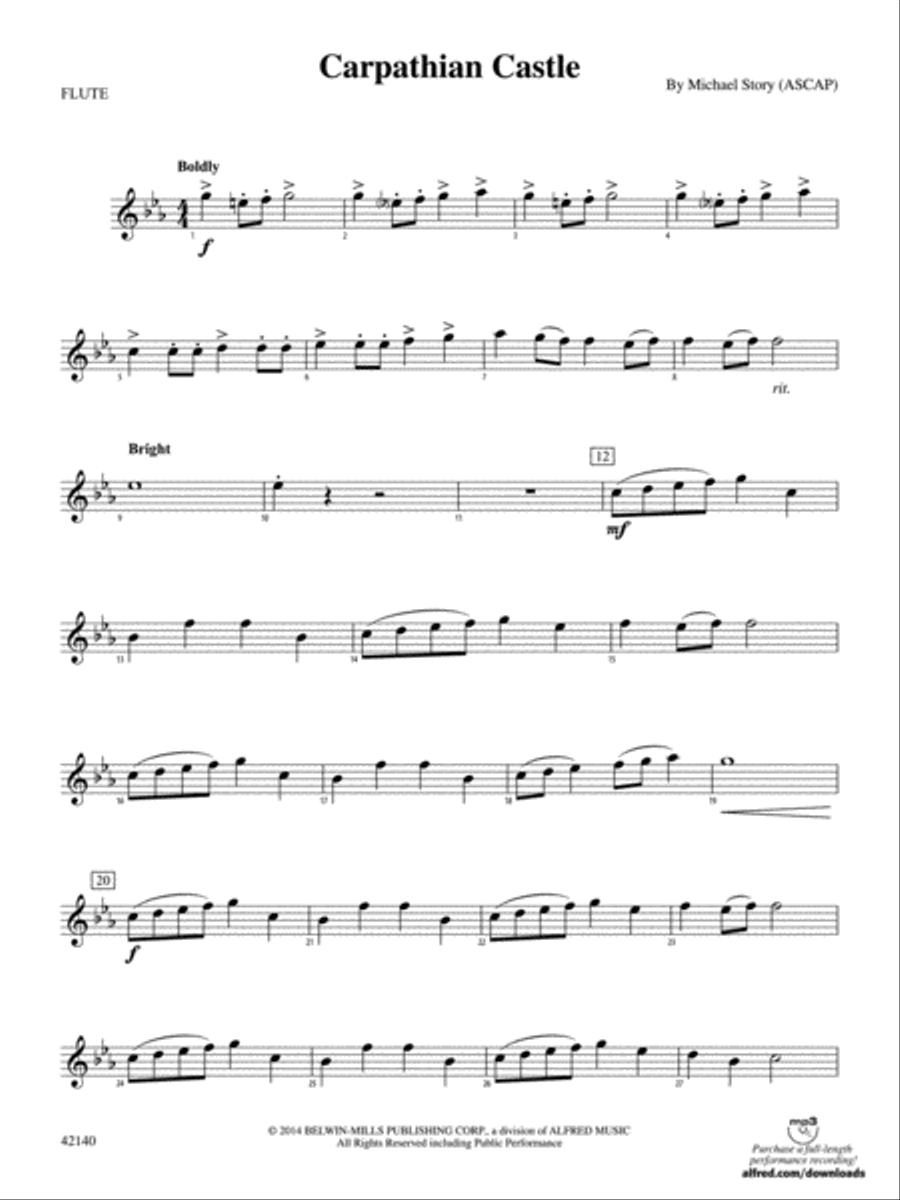 Carpathian Castle: Flute Carpathian Castle: Flute Concert Band scores gallery preview page 1