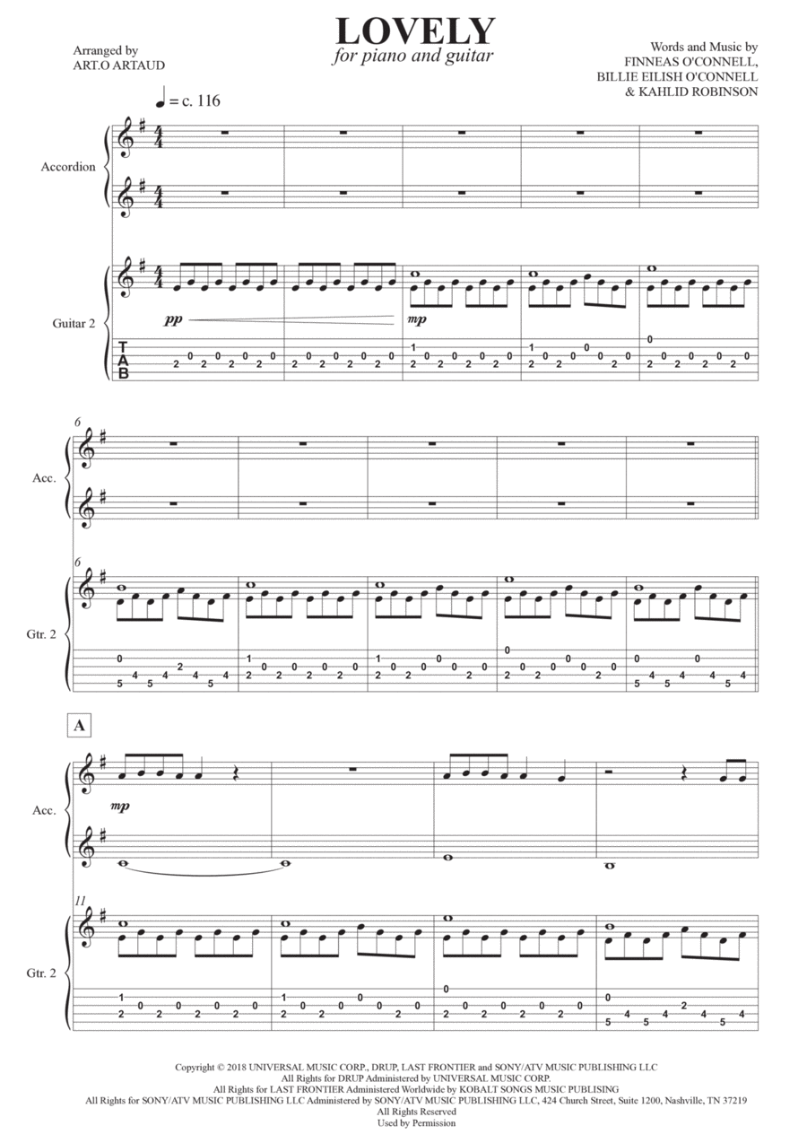 Lovely Lovely Electric Guitar scores gallery preview page 1