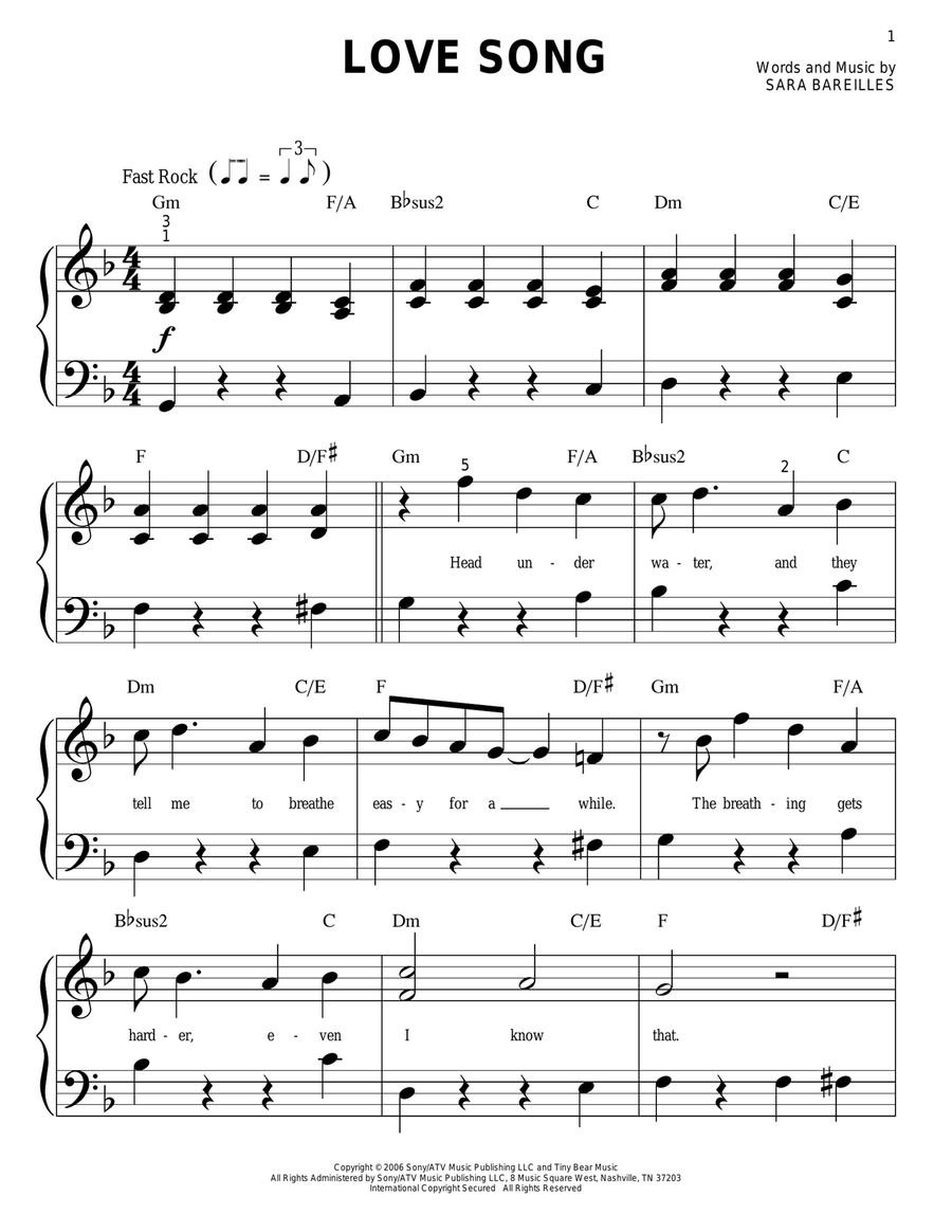 Love Song Easy Piano scores gallery preview page 1