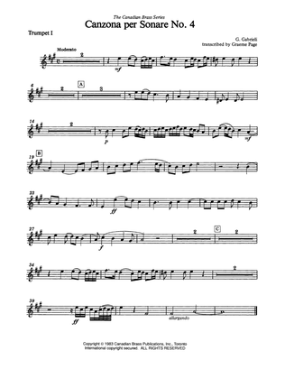 Canzona Per Sonare No. 4 - Bb Trumpet 1 (Brass Quintet)