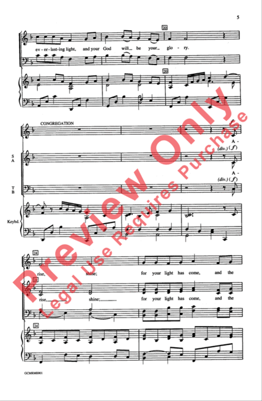 The Third Song of Isaiah (Arise, Shine; for Your Light Has Come) 4-Part scores gallery preview page 5