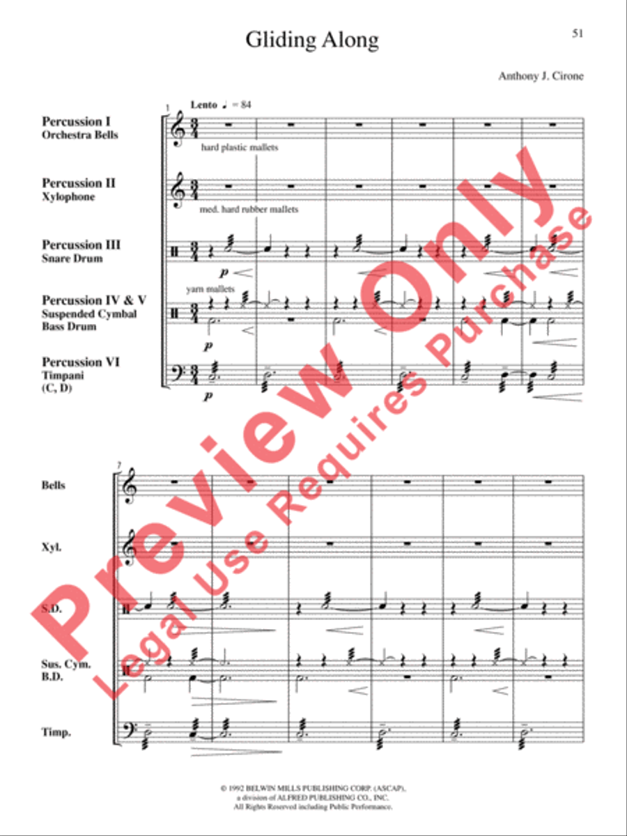 The Anthony J. Cirone Intermediate Percussion Ensemble Collection Percussion Ensemble scores gallery preview page 52