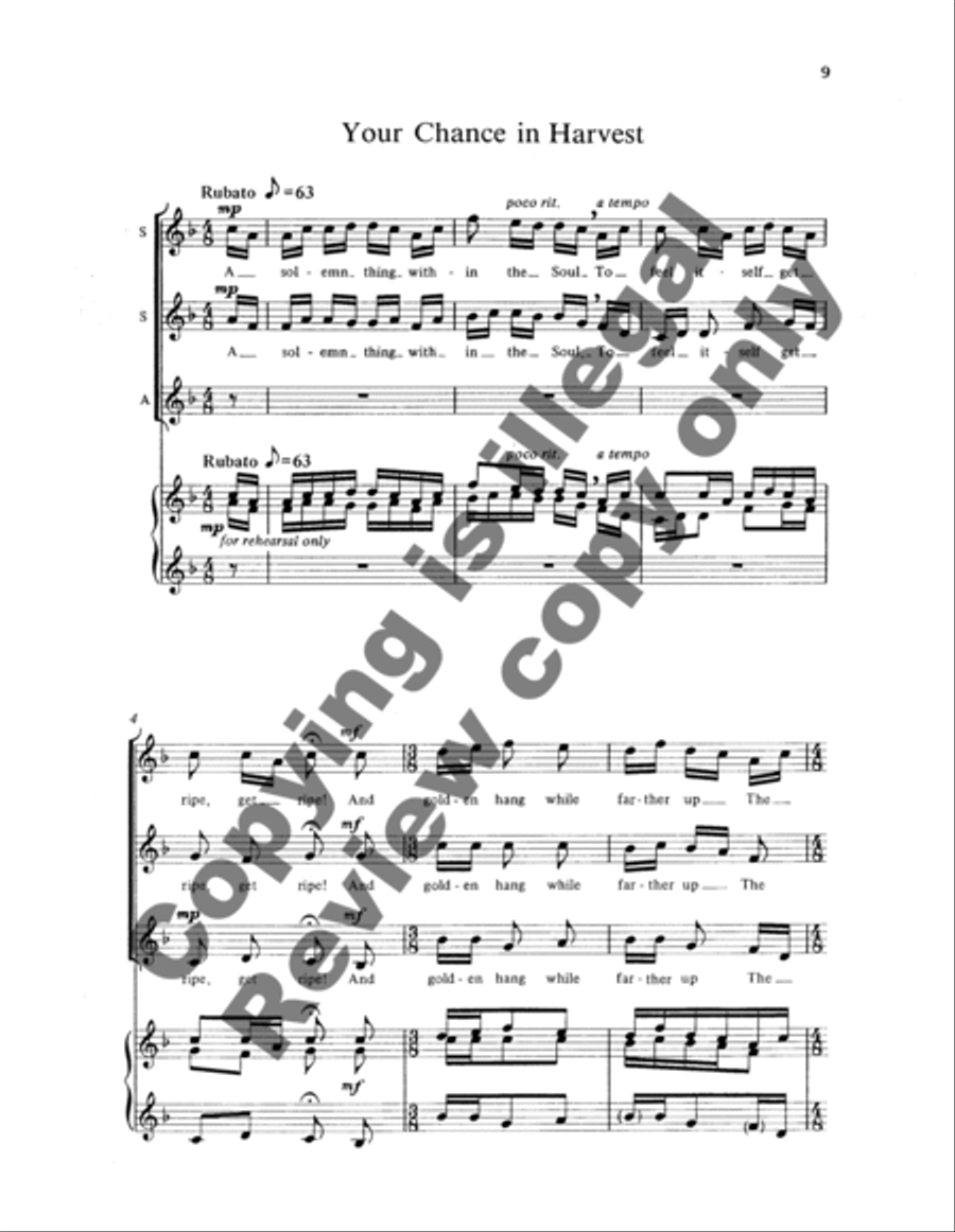 Dickinson Madrigals, Book II SSAA scores gallery preview page 10