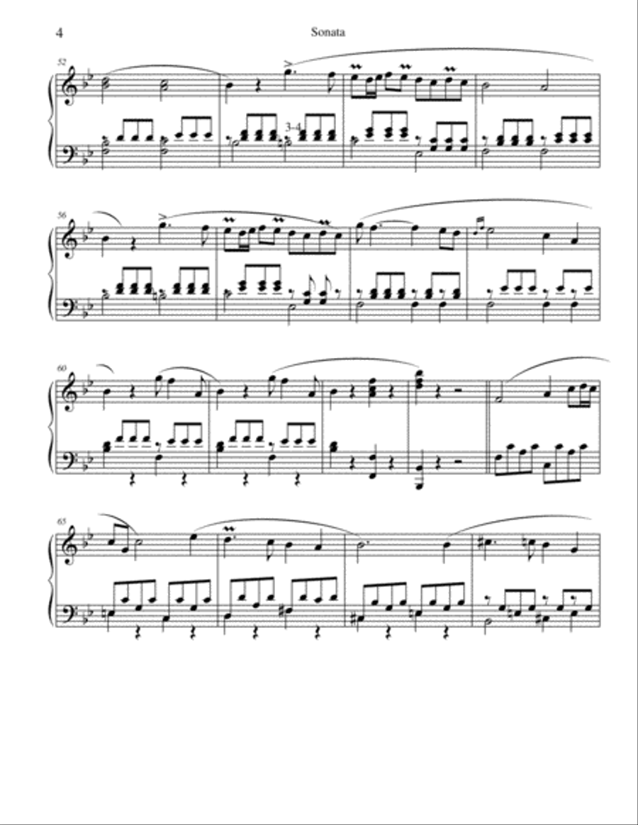 Sonata in B Flat For piano Piano Solo scores gallery preview page 5