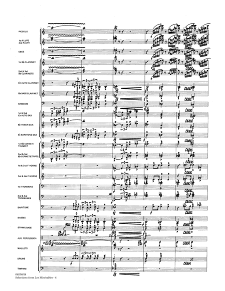 Selections from Les Misérables (arr. Warren Barker) - Full Score