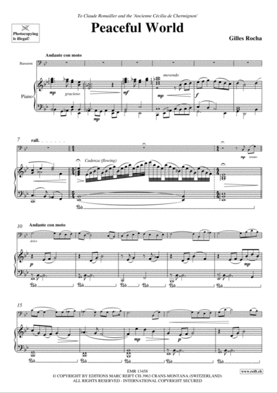 Peaceful World Bassoon Solo scores gallery preview page 4