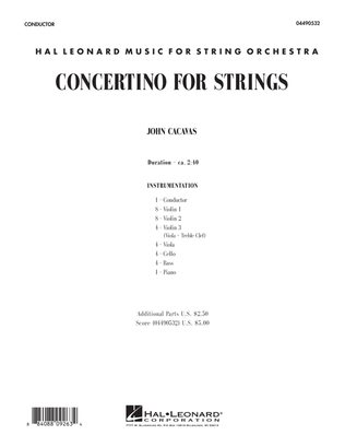 Book cover for Concertino For Strings - Full Score