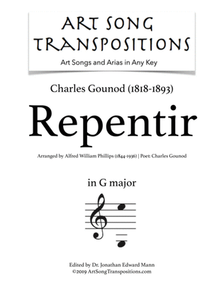 GOUNOD: Repentir (transposed down a perfect fourth)