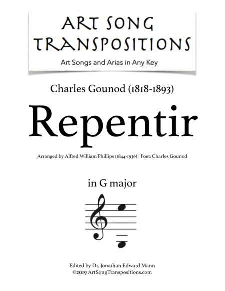 GOUNOD: Repentir (transposed down a perfect fourth)