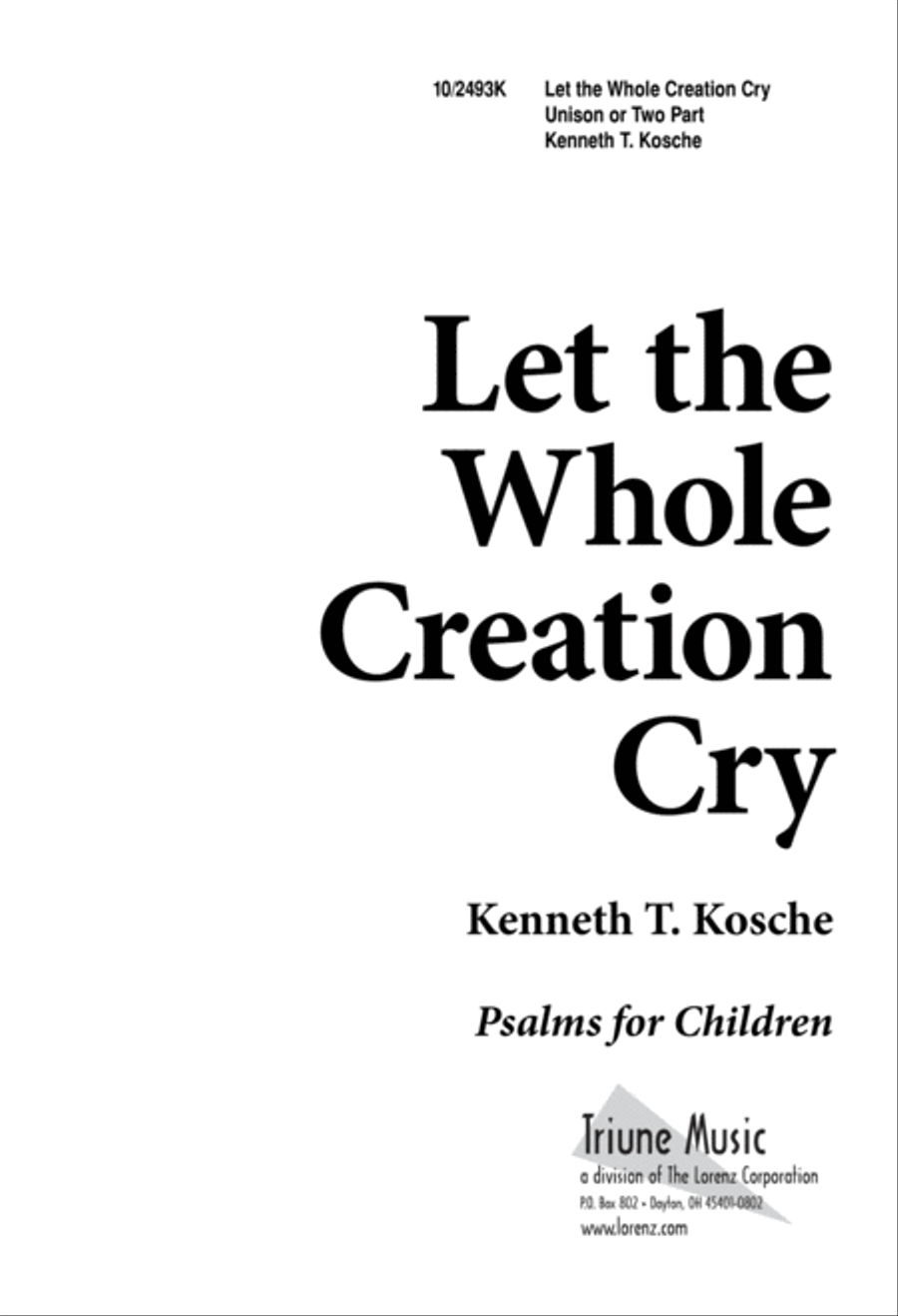 Let the Whole Creation Cry Unison Choir scores gallery preview page 1