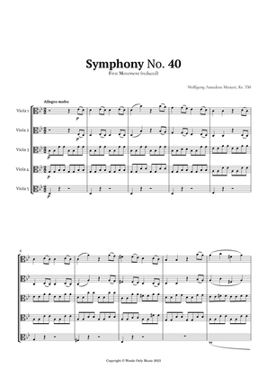Symphony No. 40 by Mozart for Viola Quintet