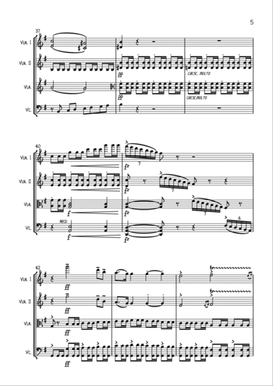 Prelude to the Holberg Suite - String Quartet String Quartet scores gallery preview page 5