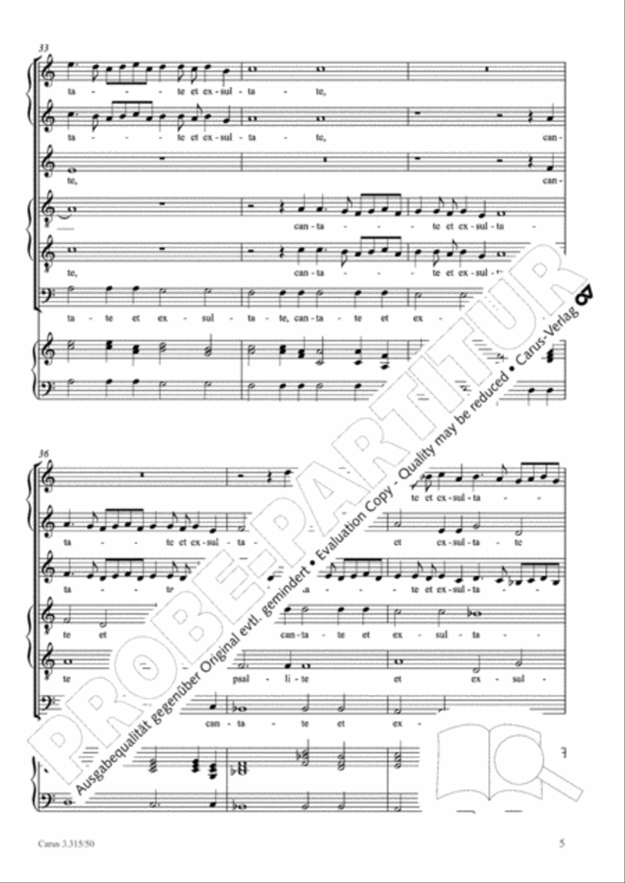 Cantate Domino (Singet dem Herrn) Choir scores gallery preview page 6