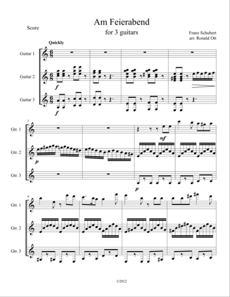 Am Feierabend Guitar Ensemble scores gallery preview page 1