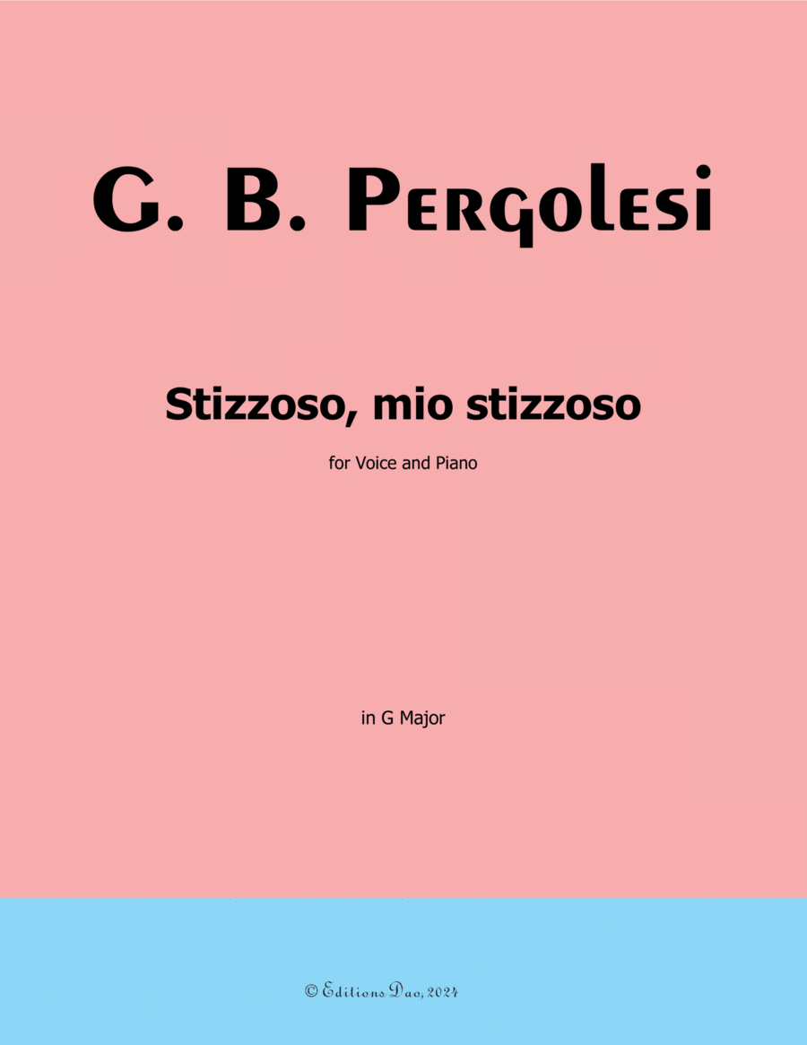 Stizzoso,mio stizzoso,by Pergolesi,in G Major Voice scores gallery preview page 1