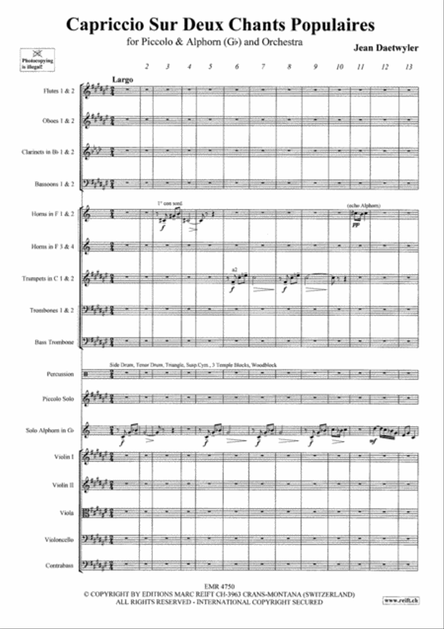 Capriccio Sur Deux Chants Populaires Orchestra scores gallery preview page 3