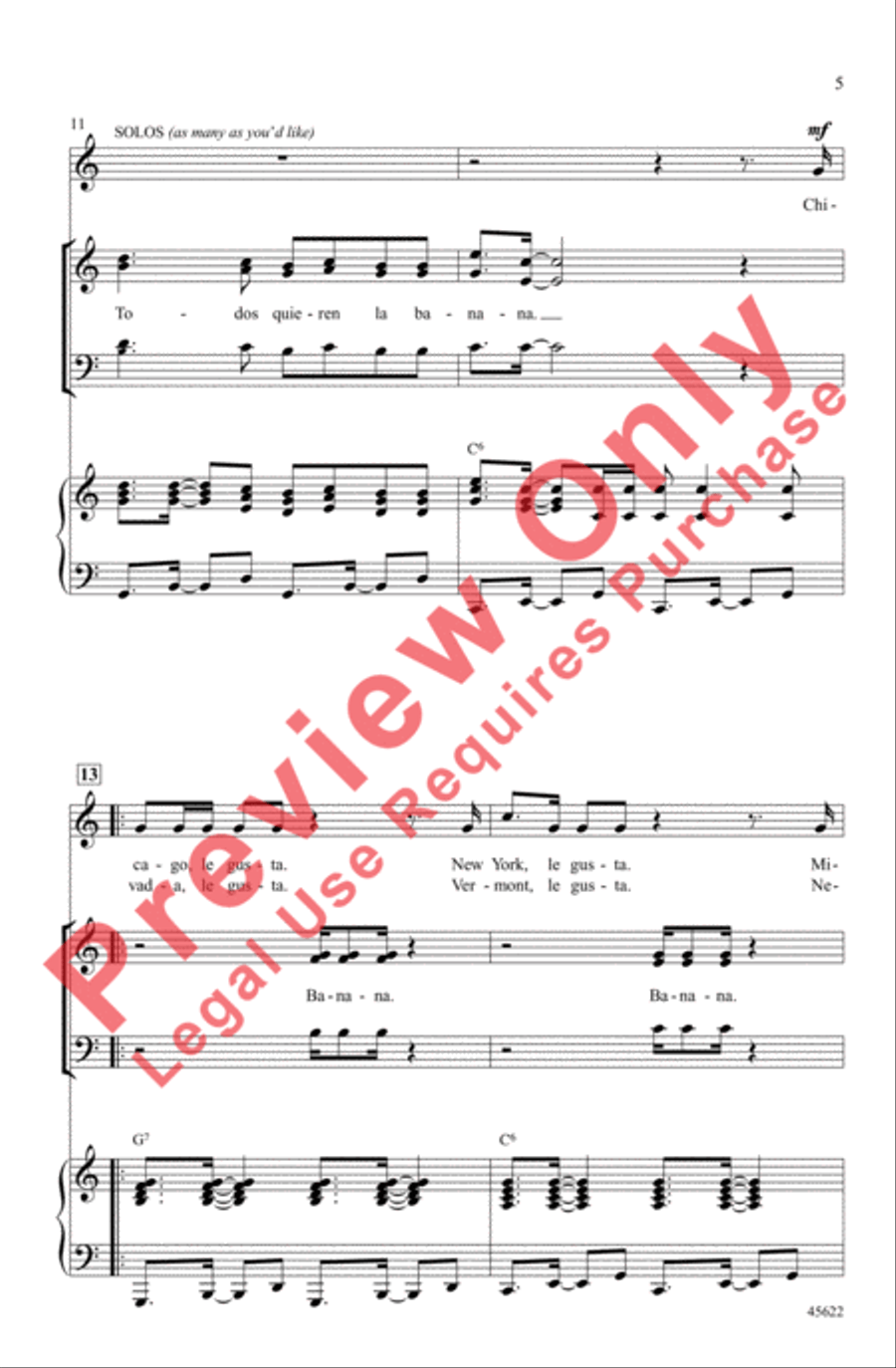Banana! Banana! 3-Part scores gallery preview page 4