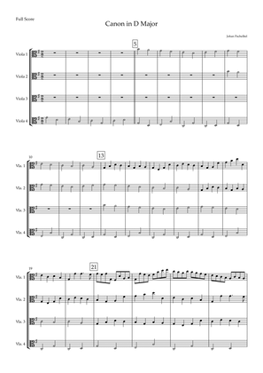Book cover for Canon (Johann Pachelbel) for Viola Quartet in G Major