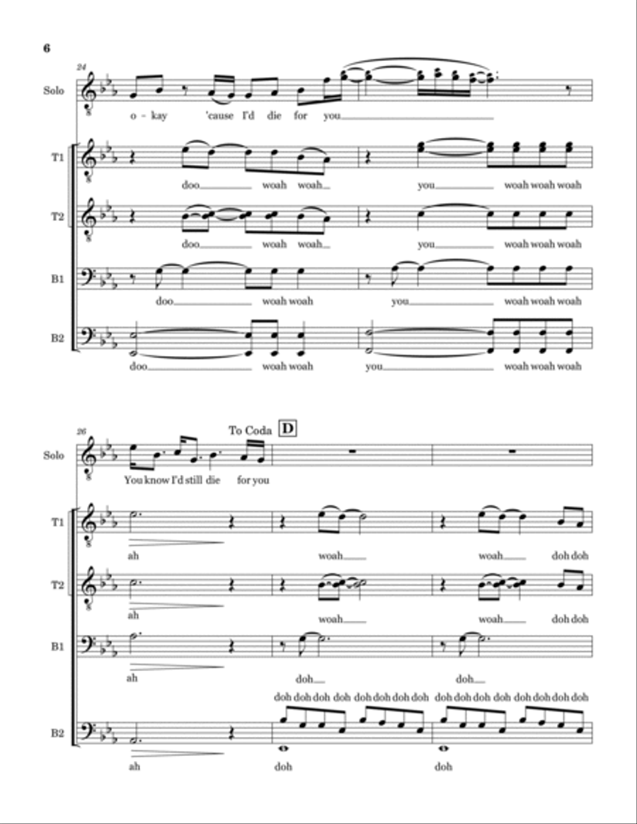 Die For You Die For You TTBB scores gallery preview page 6