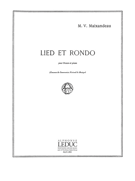 Lied Et Rondo (bassoon & Piano)