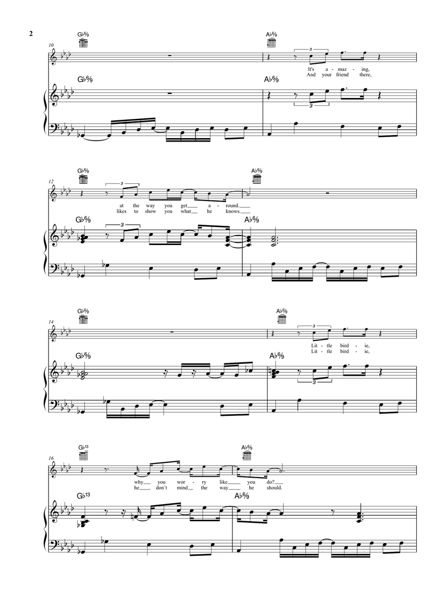 Little Birdie Piano, Vocal, Guitar scores gallery preview page 3