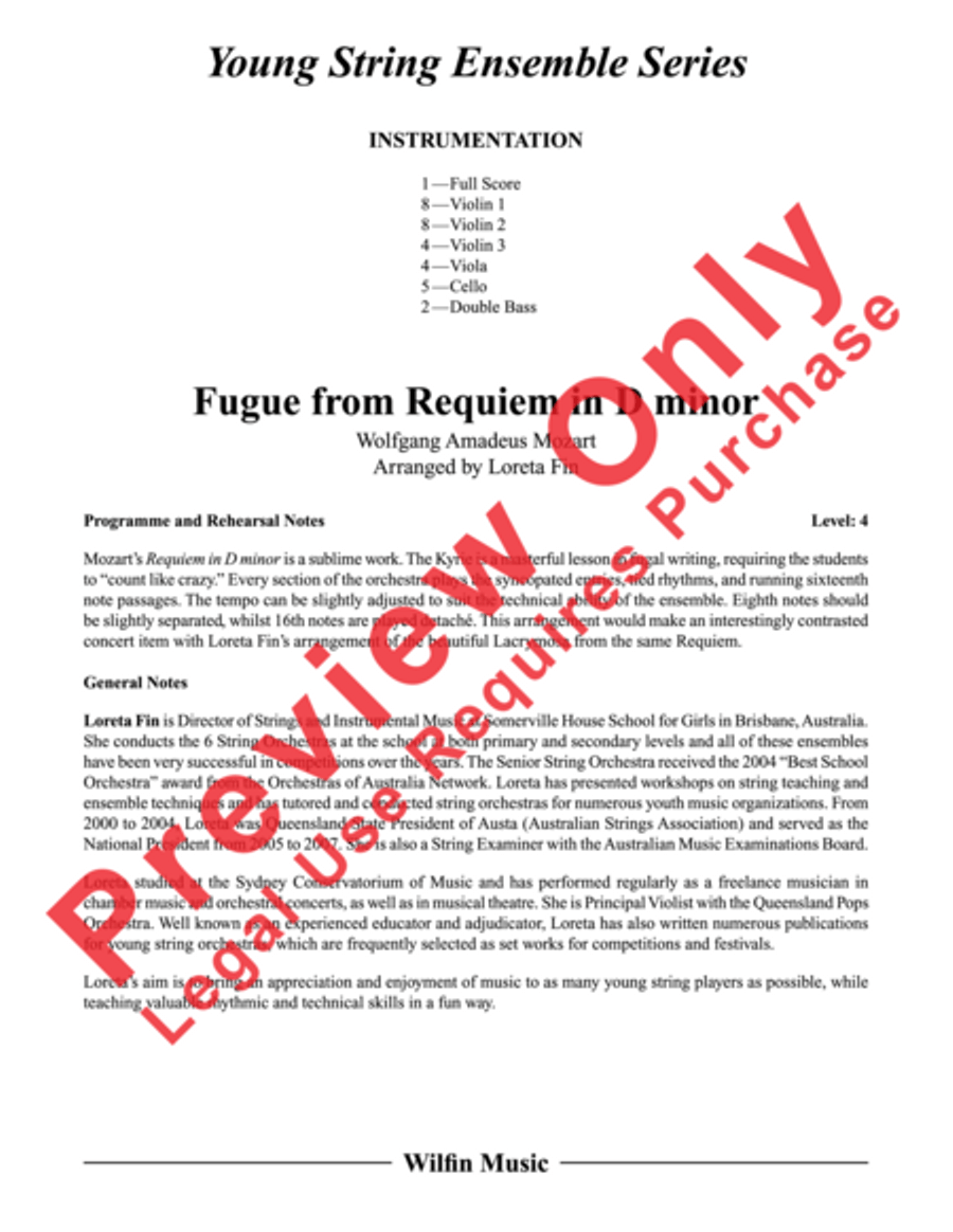 Fugue from Requiem in D Minor String Orchestra scores gallery preview page 2