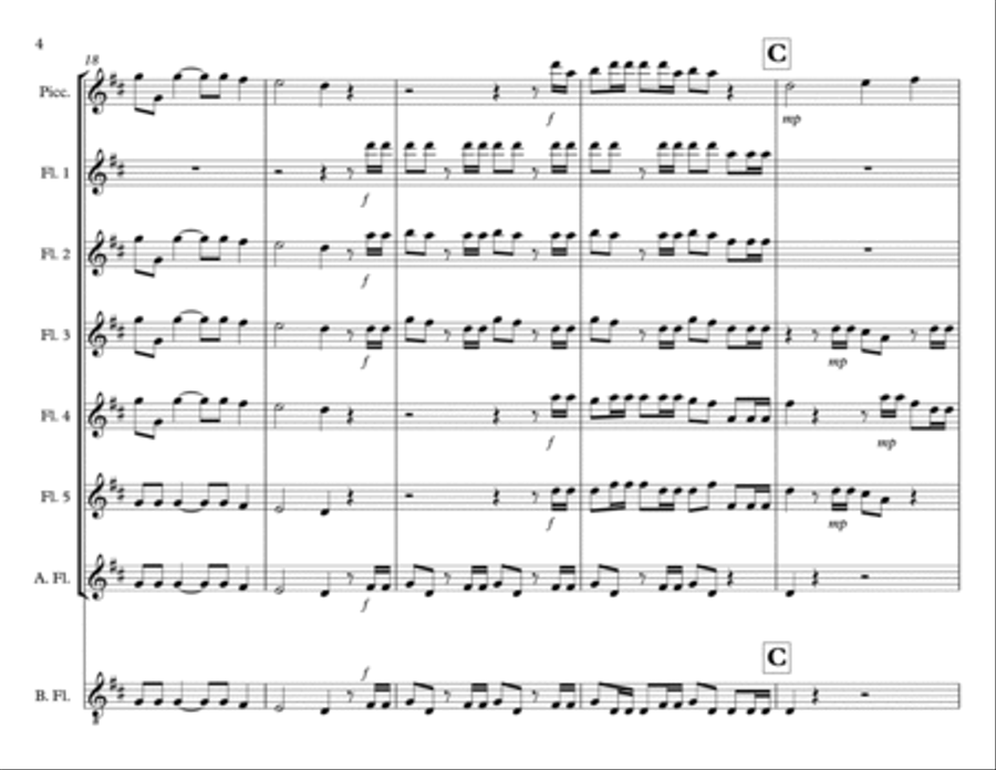 Hallelujah Hallelujah Flute Choir scores gallery preview page 5