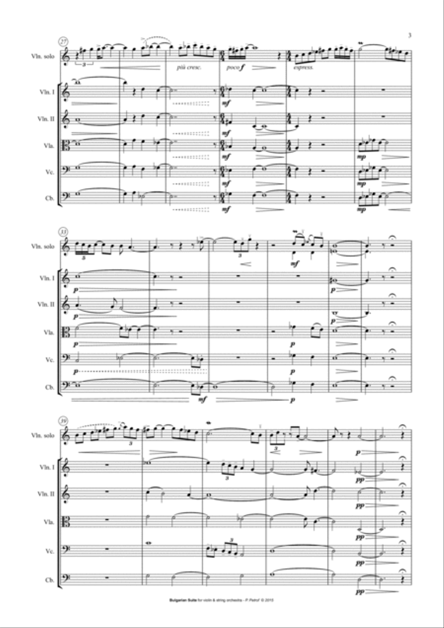 Bulgarian Suite for Violin and 13 Strings - full score String Orchestra scores gallery preview page 3