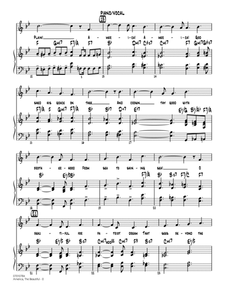 America, The Beautiful - Piano/Vocal